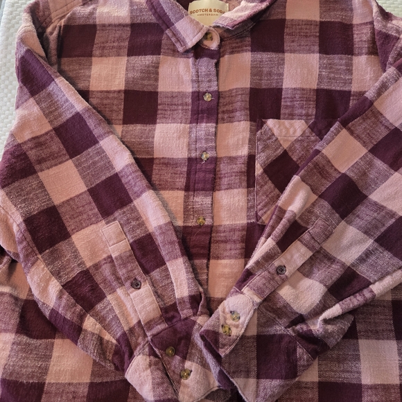 Scotch & Soda Purple Plaid Shirt - Picture 7 of 8